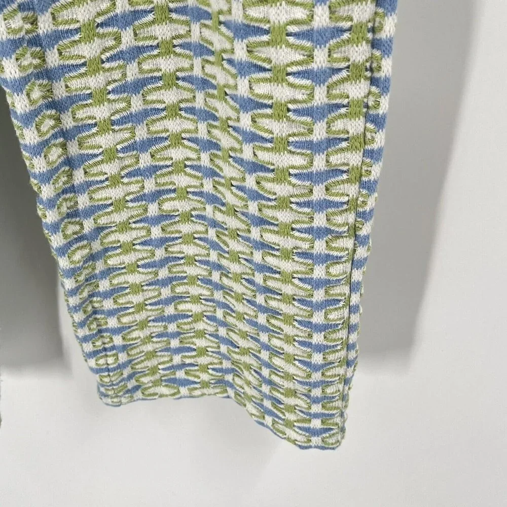 Zara Green Blue Knit Pull On Trouser Pants Sz Small - Picture 4 of 7